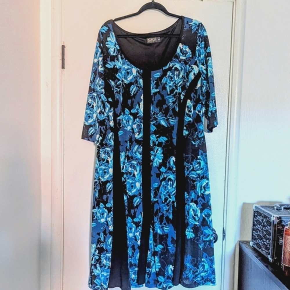 Igigi Black and Blue Floral Dress